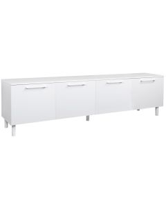 Solo valkoinen tv-taso 220 cm ovilla