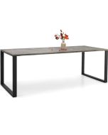 Edna ruokapöytä 180 x 90 cm harmaa, mustat metallijalat