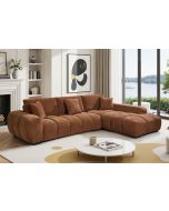 Dumbo oranssi kulmasohva kuvattu olohuoneessa ruskean oranssi väri