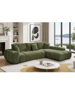 Dumbo vihreä kulmasohva kuvattu olohuoneessa