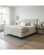 Elegance 160 x 200 jenkkisänky vaalea jossa napitettu sängynpääty