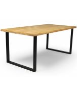 Tammipöytä 90x180 öljytty tammikansi ja mustat metallijalat