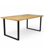 Koski tammipöytä 90x190 paksulla tammikannella ja mustilla metallijaloilla
