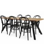 Lana ruokapöytä Bistro wieniläistuoleilla kuudelle edullisesti