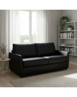 Musta nahkavuodesohva jenkkimekanismilla ja aidolla nahalla