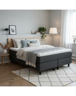 Kotimainen Unico Lumo jenkkisänky koostuu kahdesta erillisestä alarungosta ja yhtenäisestä välipatjasta sekä petauspatjasta. Verhoiluväri tummaharmaa, mustat kartiojalat.