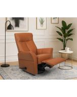 Ruskea mekanismituoli recliner nahkaverhoilulla