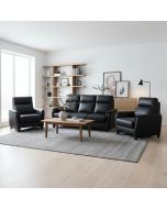 Rosita sohvakalusto mustalla nahkaverhoilulla