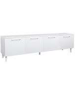 Solo valkoinen tv-taso 220 cm ovilla