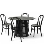 Tyyni ruokapöytä ja neljä Bistro wieniläistuolia