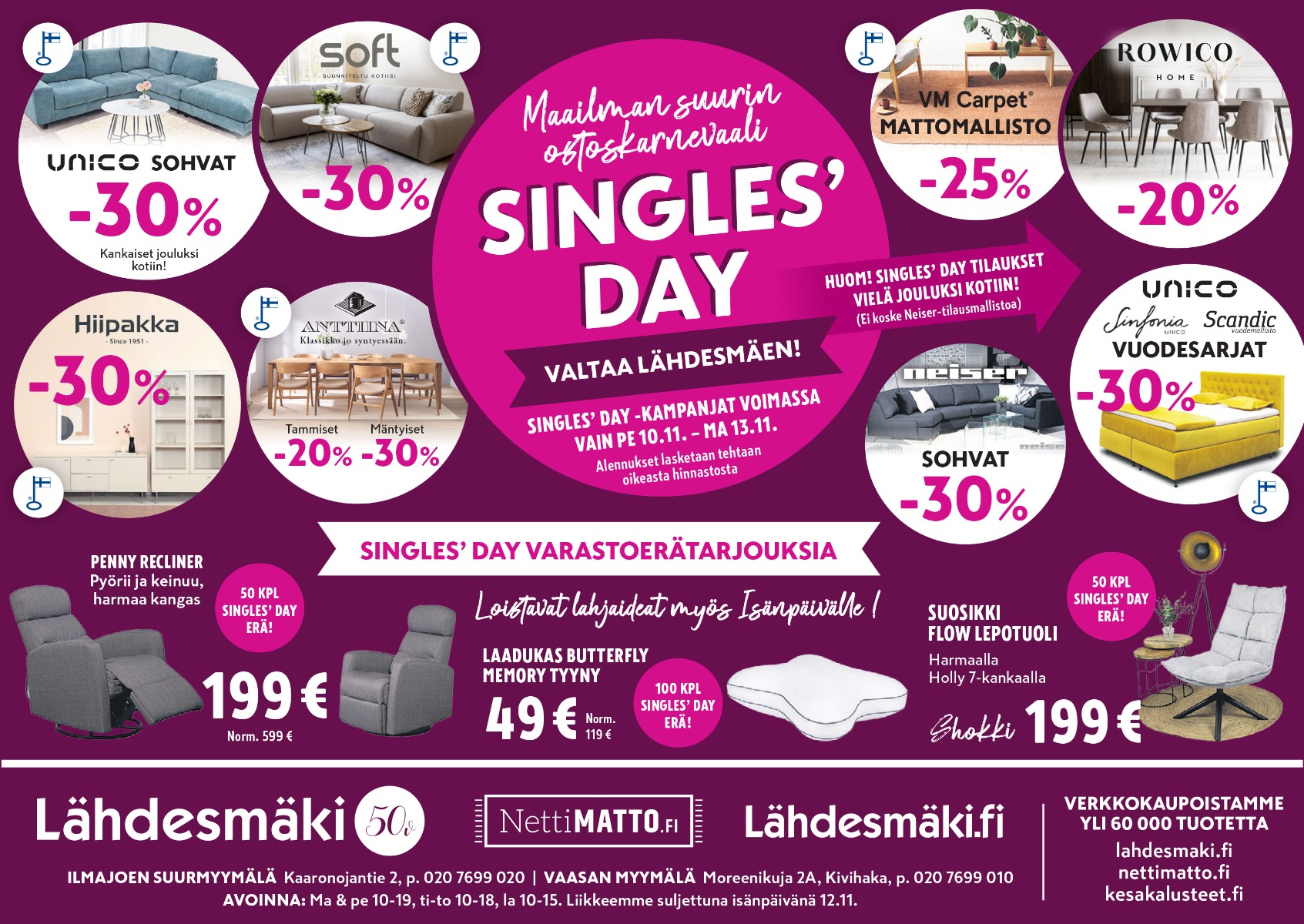 Single's Day mainos Ilkka-Pohjalaisessa pe 10.11.